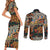 African Mixed Wild Animal Skins Couples Matching Short Sleeve Bodycon Dress and Long Sleeve Button Shirt LT9 - Wonder Print Shop