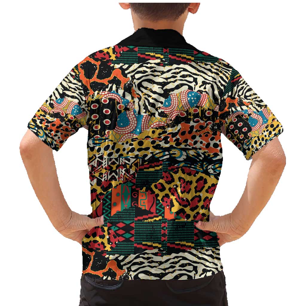 African Mixed Wild Animal Skins Family Matching Mermaid Dress and Hawaiian Shirt LT9 - Wonder Print Shop