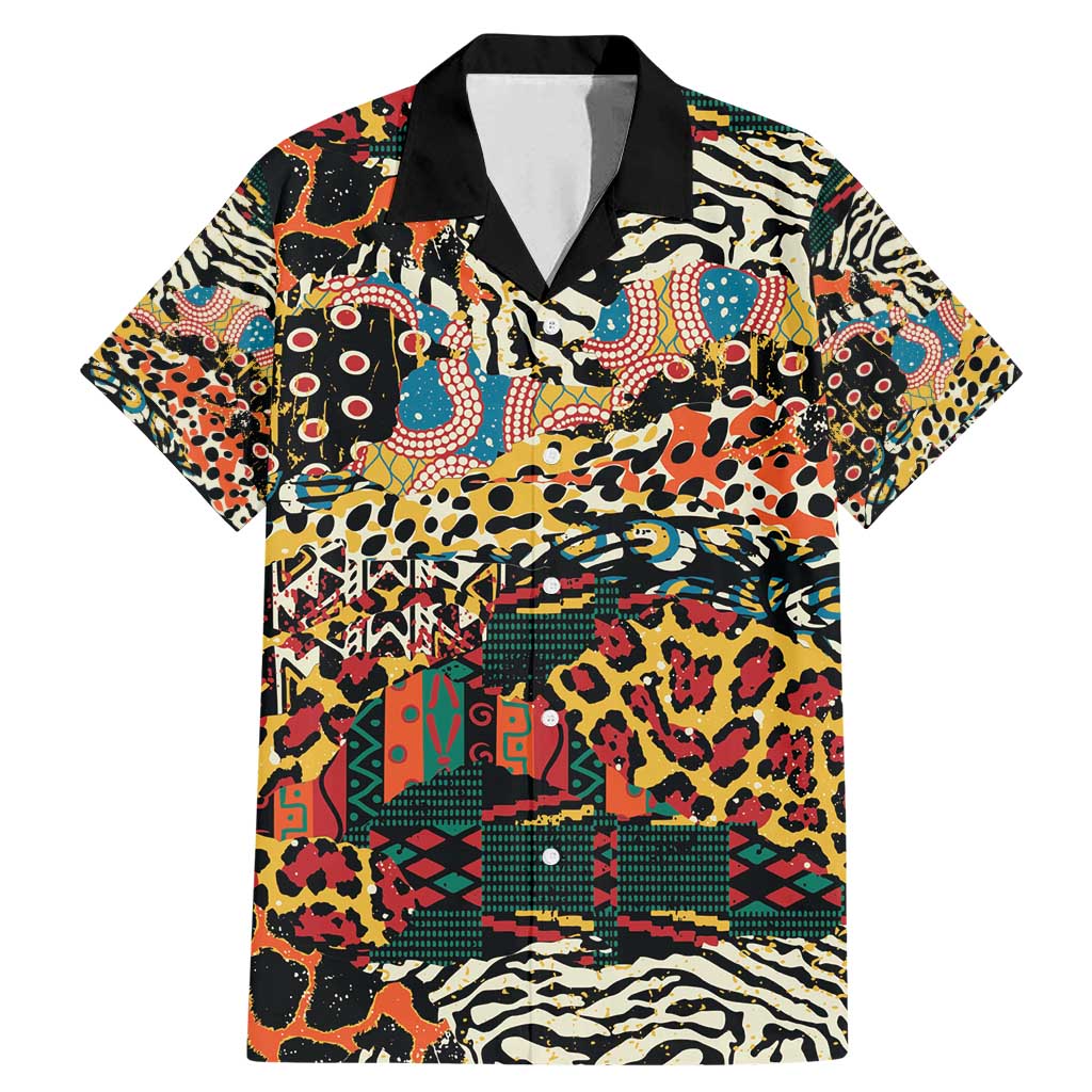 African Mixed Wild Animal Skins Family Matching Mermaid Dress and Hawaiian Shirt LT9 - Wonder Print Shop