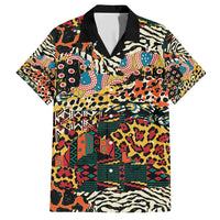African Mixed Wild Animal Skins Family Matching Short Sleeve Bodycon Dress and Hawaiian Shirt - Wonder Print Shop