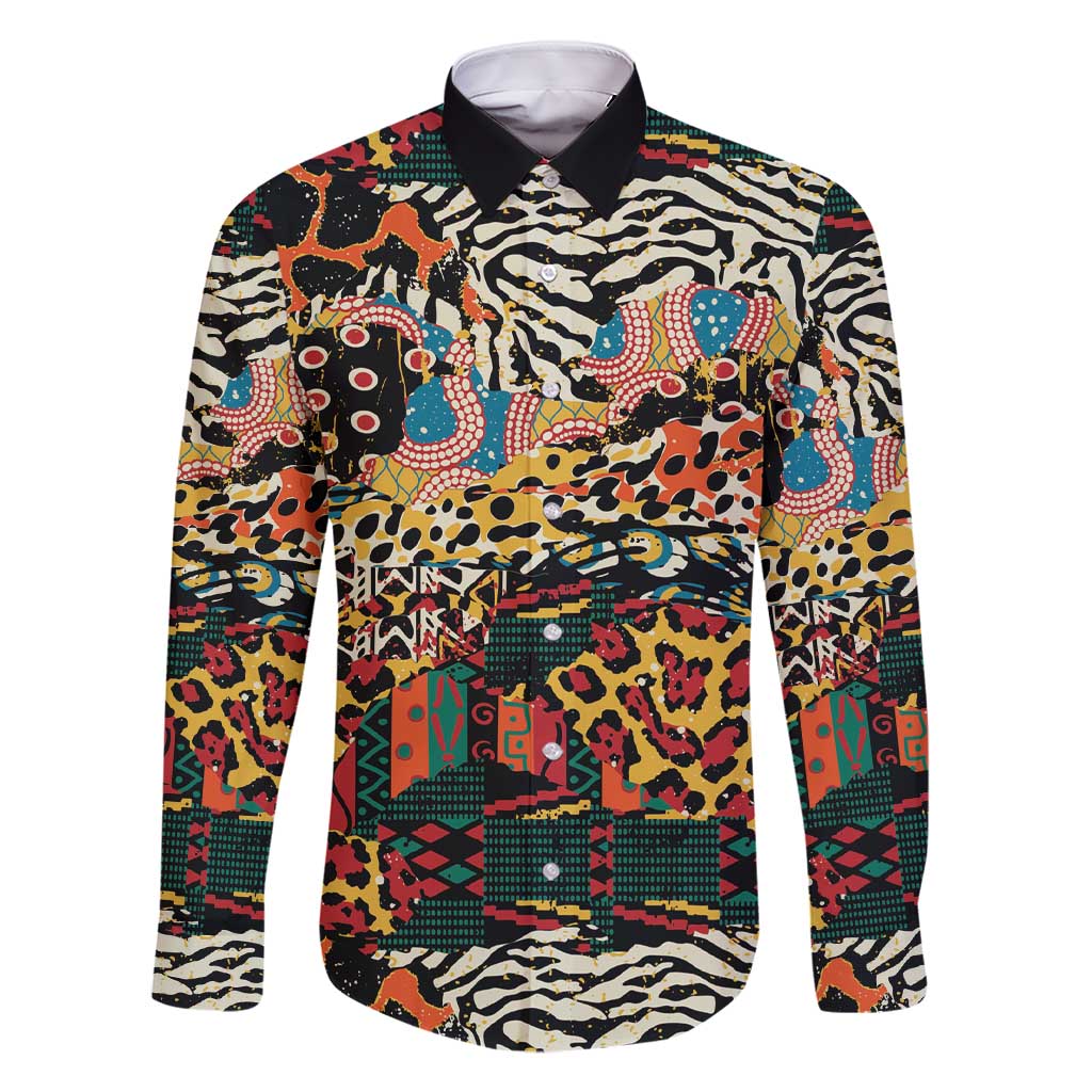 African Mixed Wild Animal Skins Family Matching Short Sleeve Bodycon Dress and Hawaiian Shirt - Wonder Print Shop