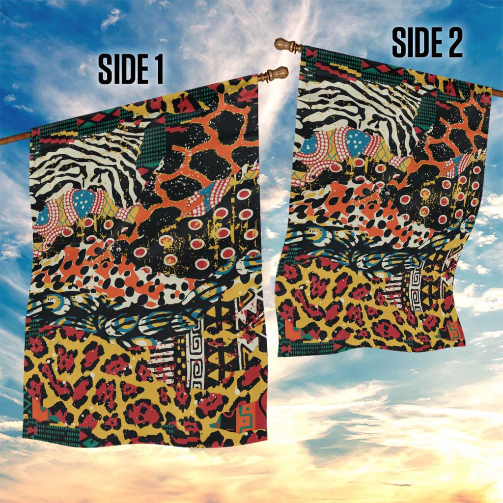 African Mixed Wild Animal Skins Garden Flag - Wonder Print Shop