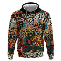 African Mixed Wild Animal Skins Hoodie - Wonder Print Shop