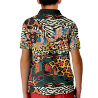 African Mixed Wild Animal Skins Kid Polo Shirt - Wonder Print Shop