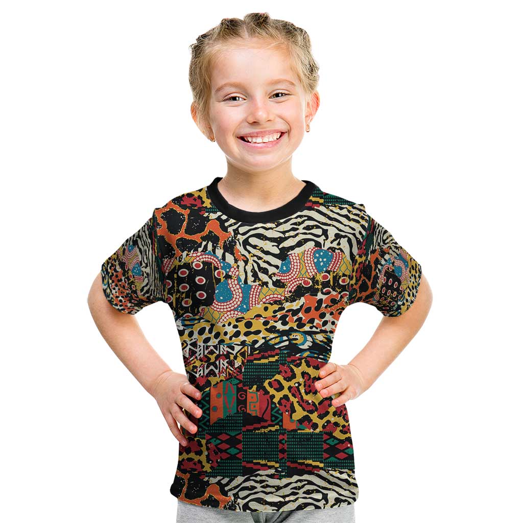 African Mixed Wild Animal Skins Kid T Shirt - Wonder Print Shop