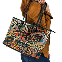 African Mixed Wild Animal Skins Leather Tote Bag - Wonder Print Shop