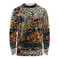 African Mixed Wild Animal Skins Long Sleeve Shirt - Wonder Print Shop