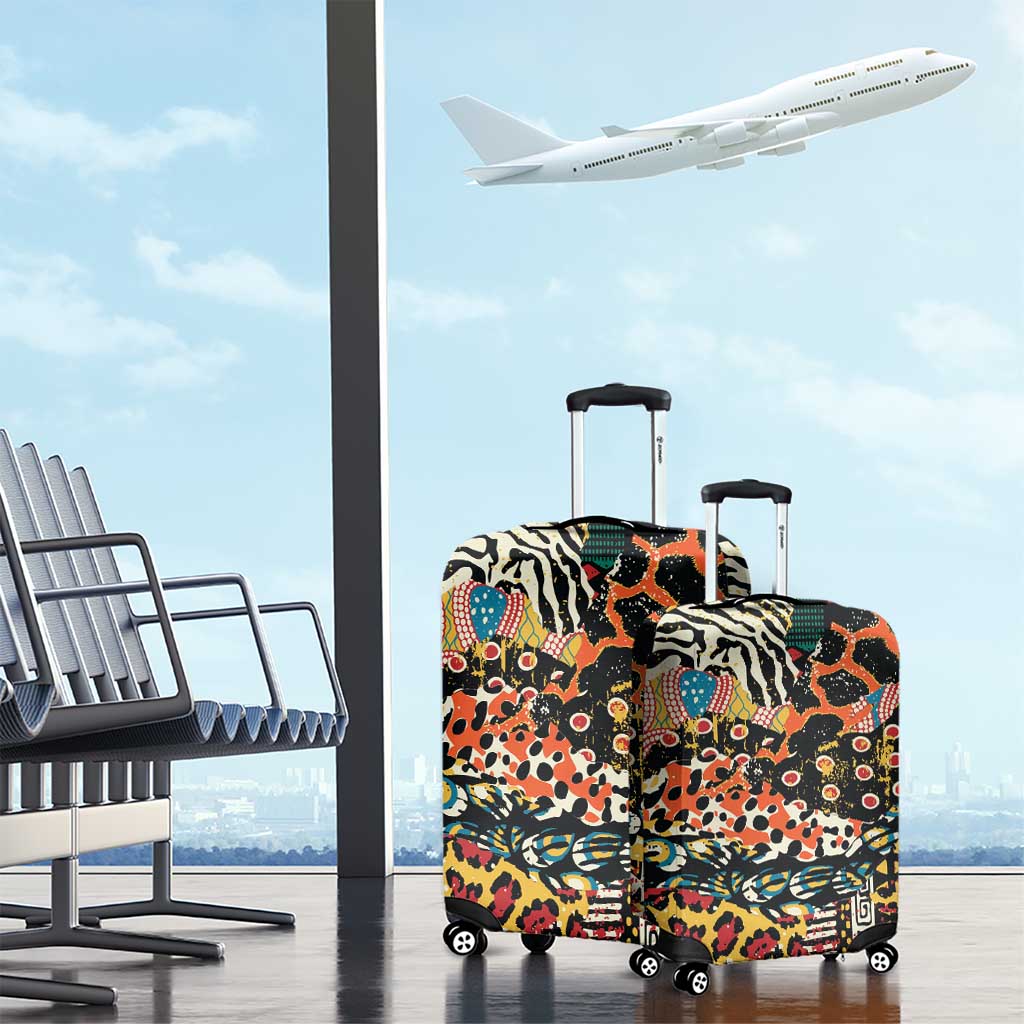 African Mixed Wild Animal Skins Luggage Cover - Wonder Print Shop