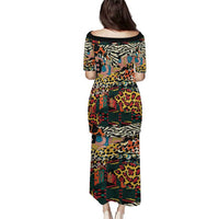 African Mixed Wild Animal Skins Puletasi - Wonder Print Shop