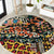 African Mixed Wild Animal Skins Round Carpet