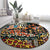 African Mixed Wild Animal Skins Round Carpet