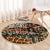 African Mixed Wild Animal Skins Round Carpet
