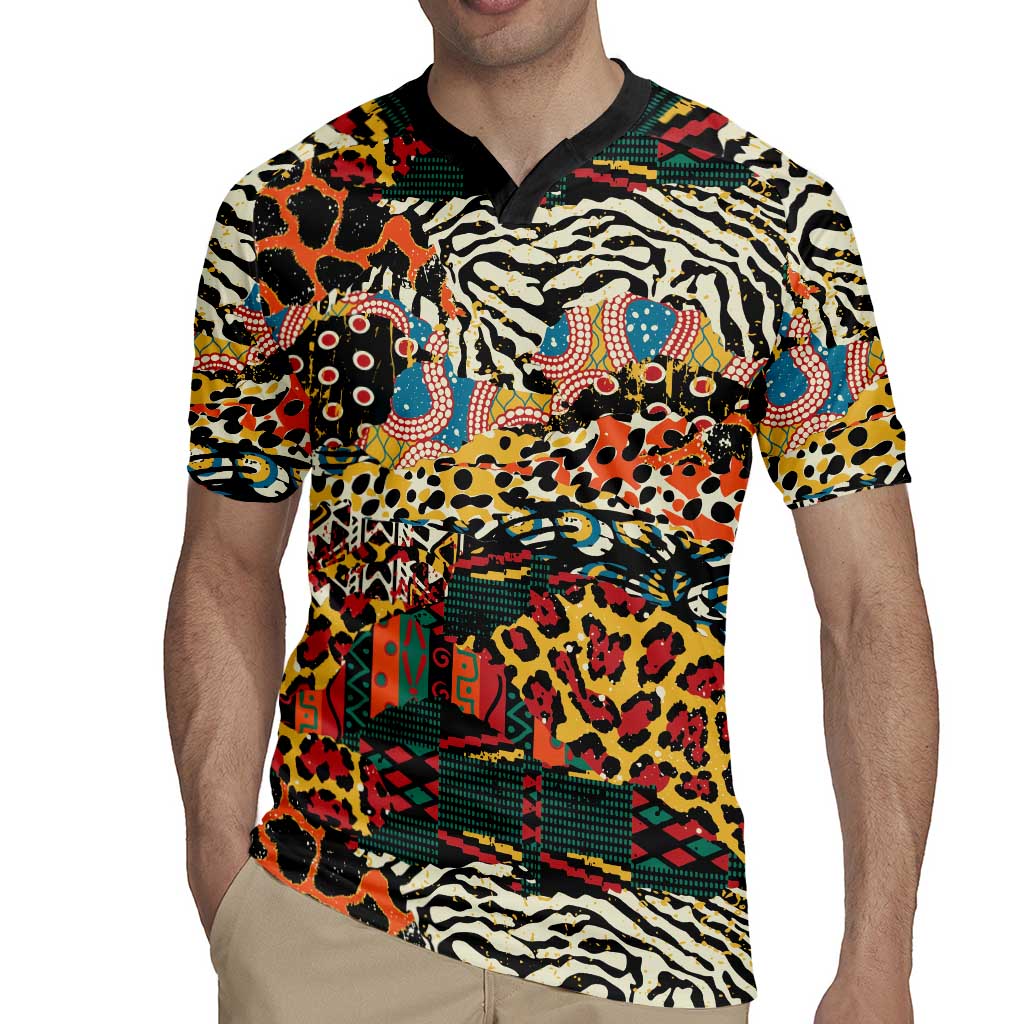 African Mixed Wild Animal Skins Rugby Jersey - Wonder Print Shop