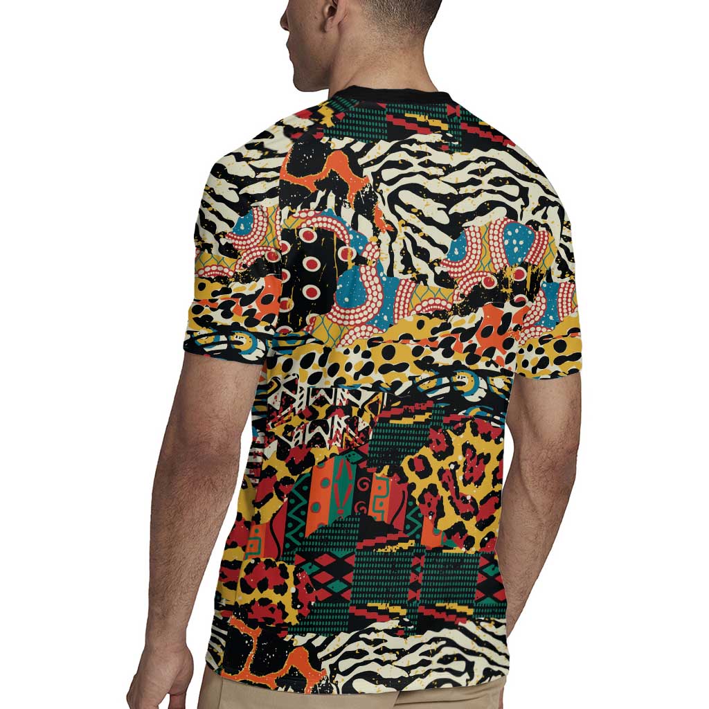 African Mixed Wild Animal Skins Rugby Jersey - Wonder Print Shop