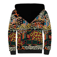 African Mixed Wild Animal Skins Sherpa Hoodie - Wonder Print Shop
