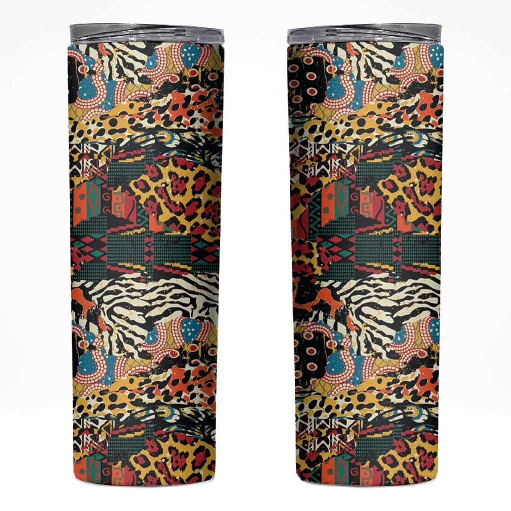 African Mixed Wild Animal Skins Skinny Tumbler - Wonder Print Shop