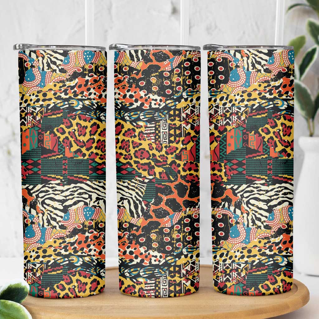 African Mixed Wild Animal Skins Skinny Tumbler - Wonder Print Shop