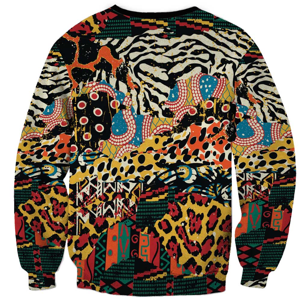 African Mixed Wild Animal Skins Sweatshirt - Wonder Print Shop
