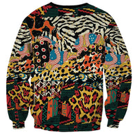 African Mixed Wild Animal Skins Sweatshirt - Wonder Print Shop