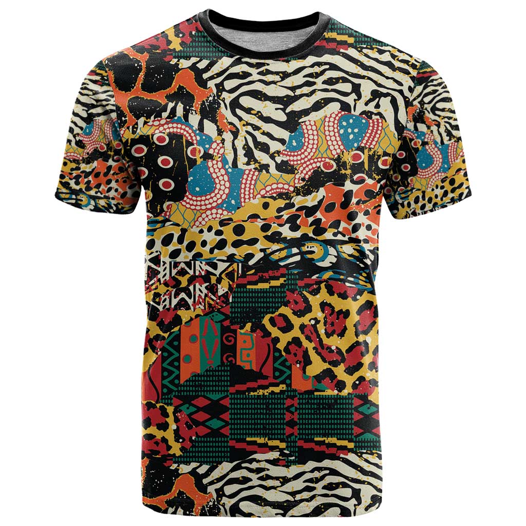 African Mixed Wild Animal Skins T Shirt - Wonder Print Shop