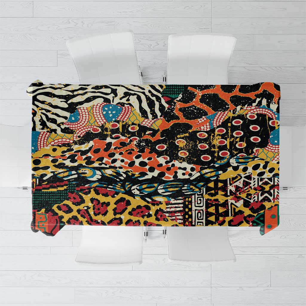 African Mixed Wild Animal Skins Tablecloth - Wonder Print Shop