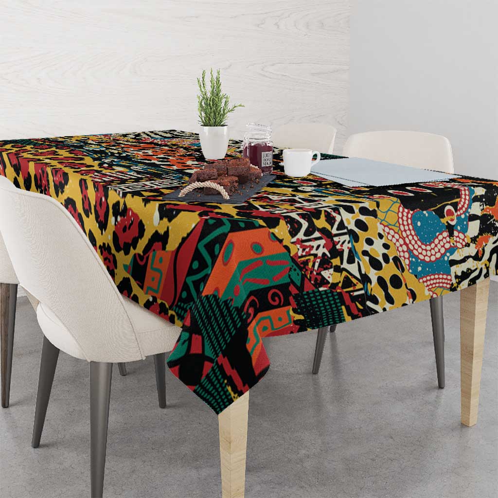 African Mixed Wild Animal Skins Tablecloth - Wonder Print Shop