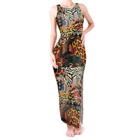 African Mixed Wild Animal Skins Tank Maxi Dress - Wonder Print Shop