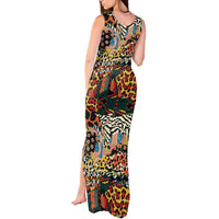 African Mixed Wild Animal Skins Tank Maxi Dress - Wonder Print Shop