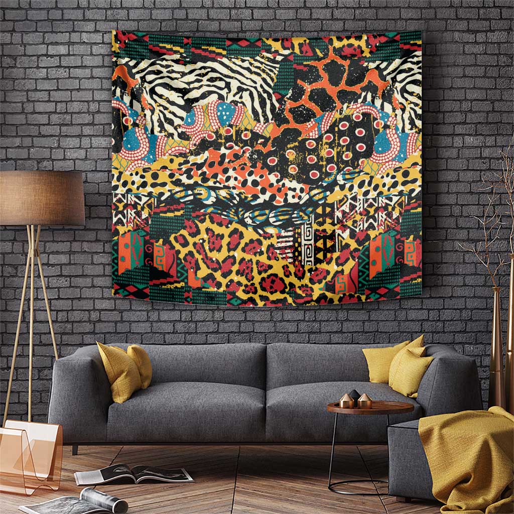 African Mixed Wild Animal Skins Tapestry - Wonder Print Shop