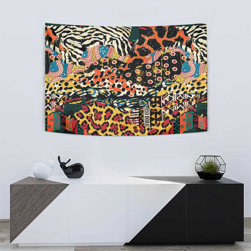 African Mixed Wild Animal Skins Tapestry - Wonder Print Shop