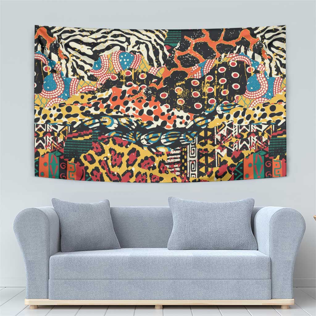 African Mixed Wild Animal Skins Tapestry - Wonder Print Shop