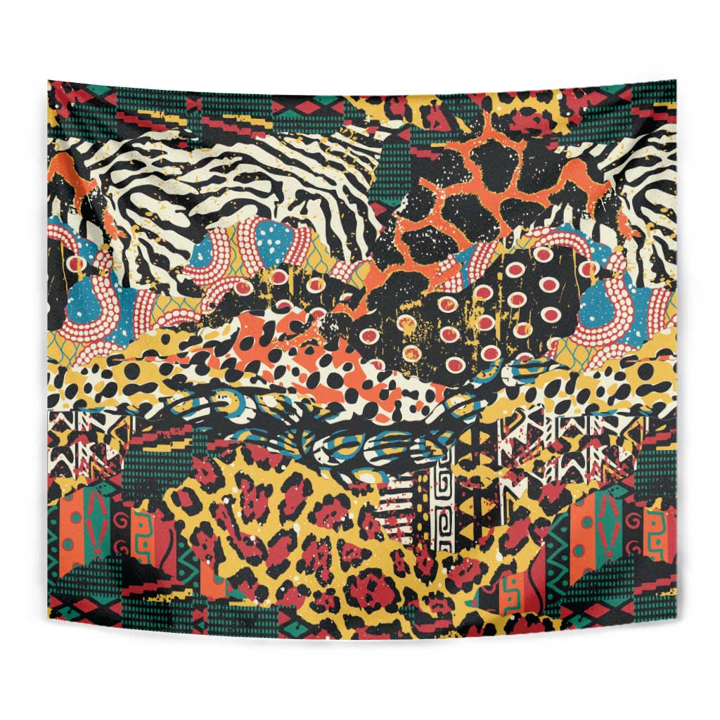 African Mixed Wild Animal Skins Tapestry - Wonder Print Shop