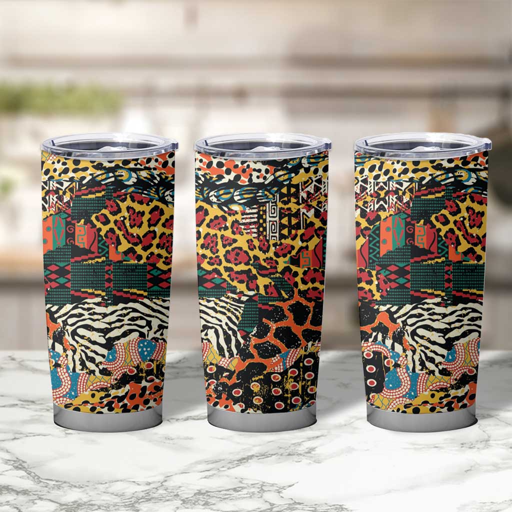 African Mixed Wild Animal Skins Tumbler Cup - Wonder Print Shop