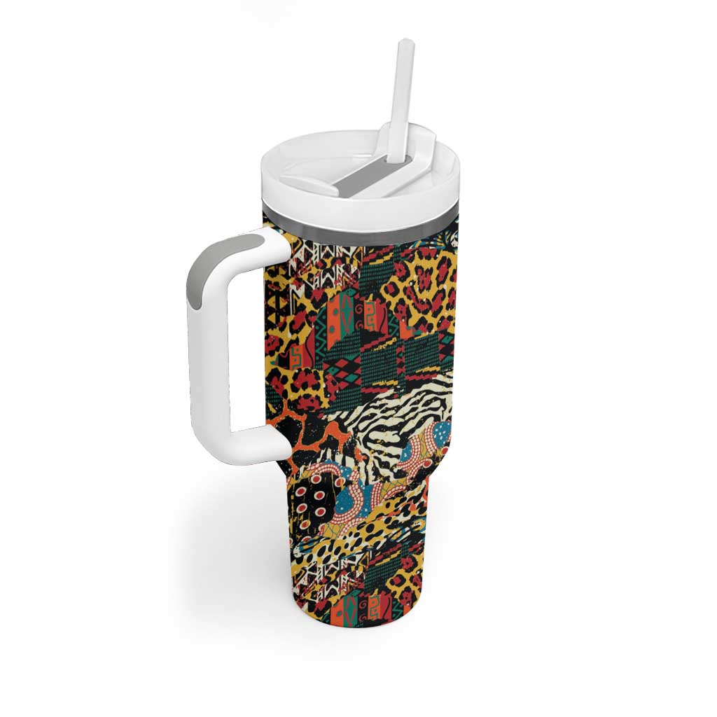 African Mixed Wild Animal Skins Tumbler With Handle - Wonder Print Shop