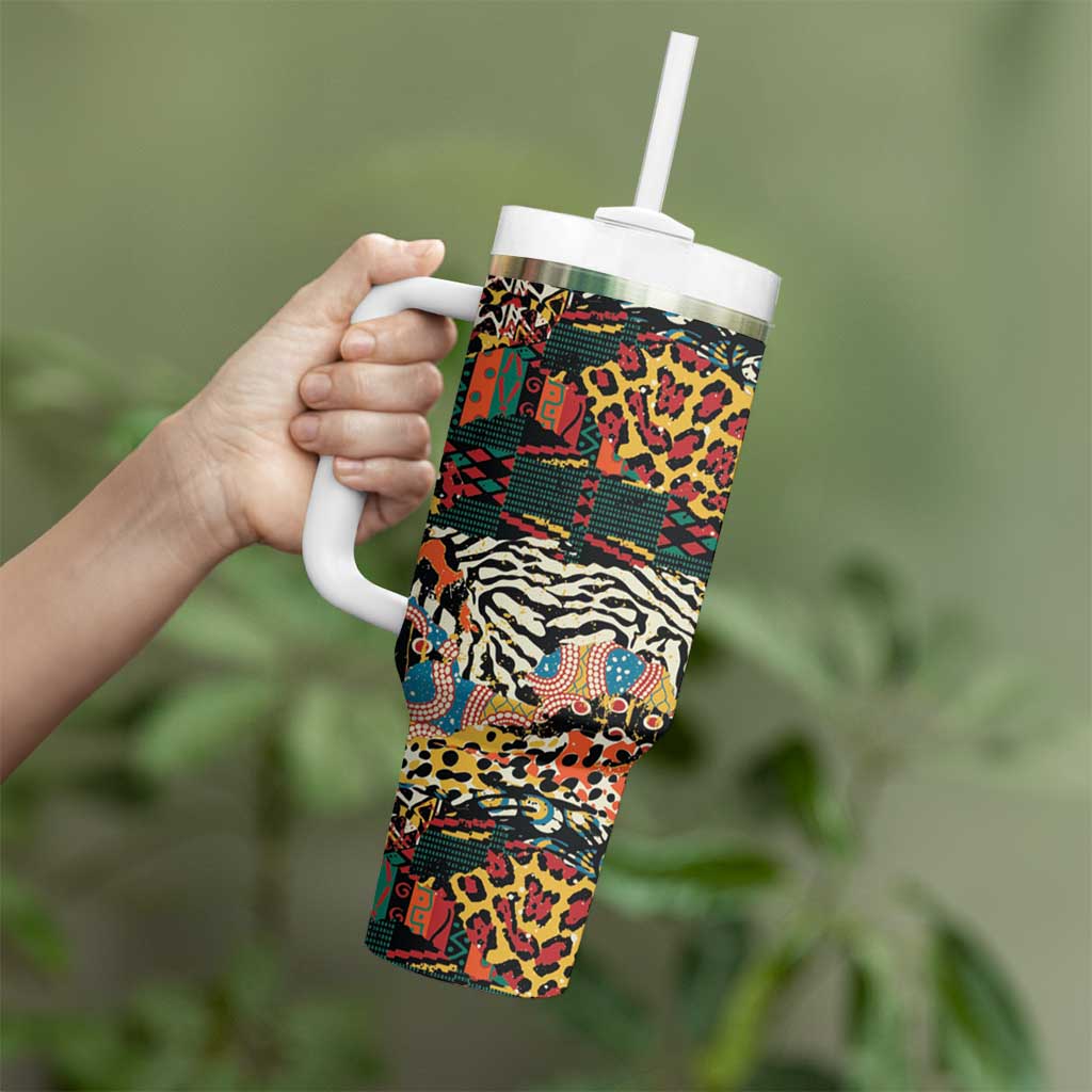 African Mixed Wild Animal Skins Tumbler With Handle - Wonder Print Shop