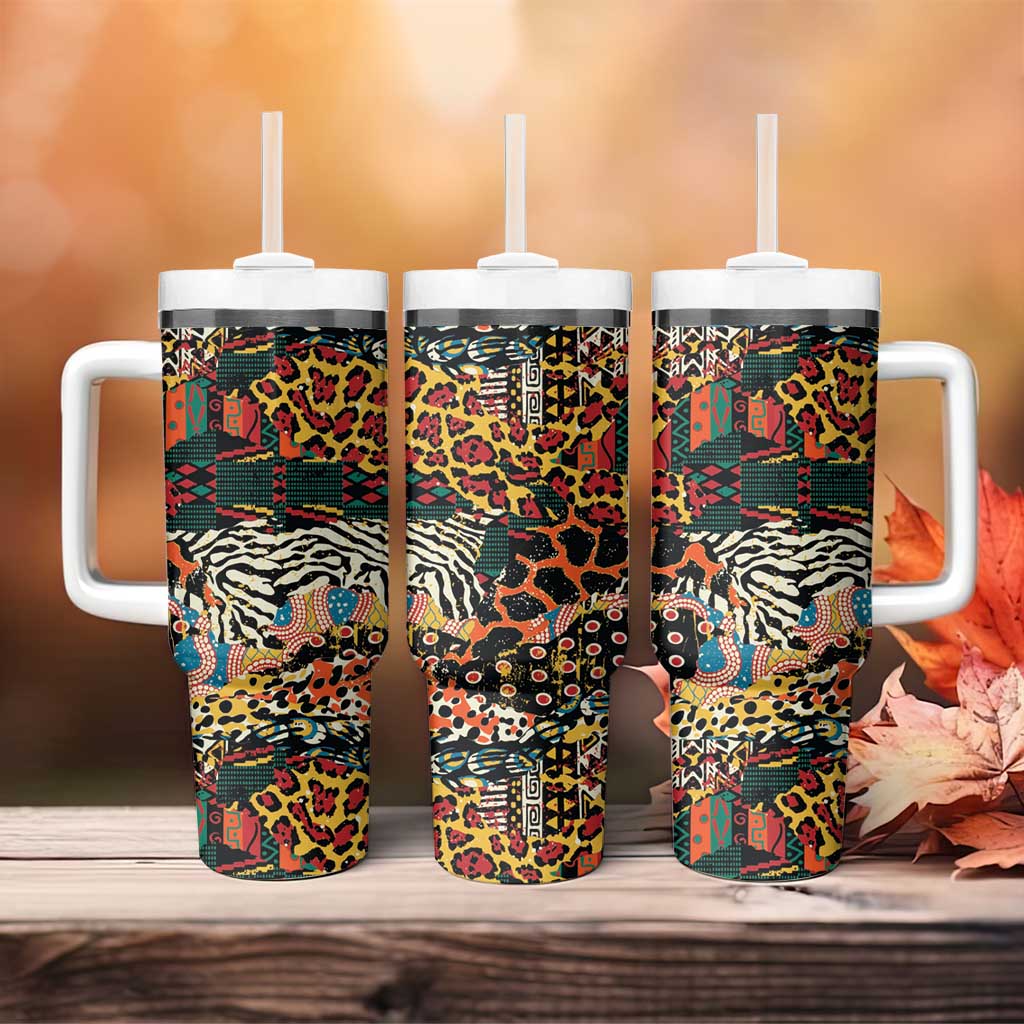 African Mixed Wild Animal Skins Tumbler With Handle - Wonder Print Shop