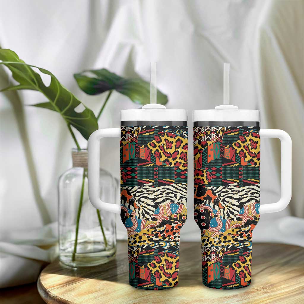 African Mixed Wild Animal Skins Tumbler With Handle - Wonder Print Shop