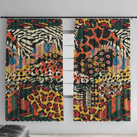 African Mixed Wild Animal Skins Window Curtain - Wonder Print Shop