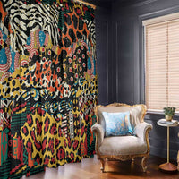 African Mixed Wild Animal Skins Window Curtain - Wonder Print Shop