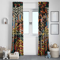 African Mixed Wild Animal Skins Window Curtain - Wonder Print Shop