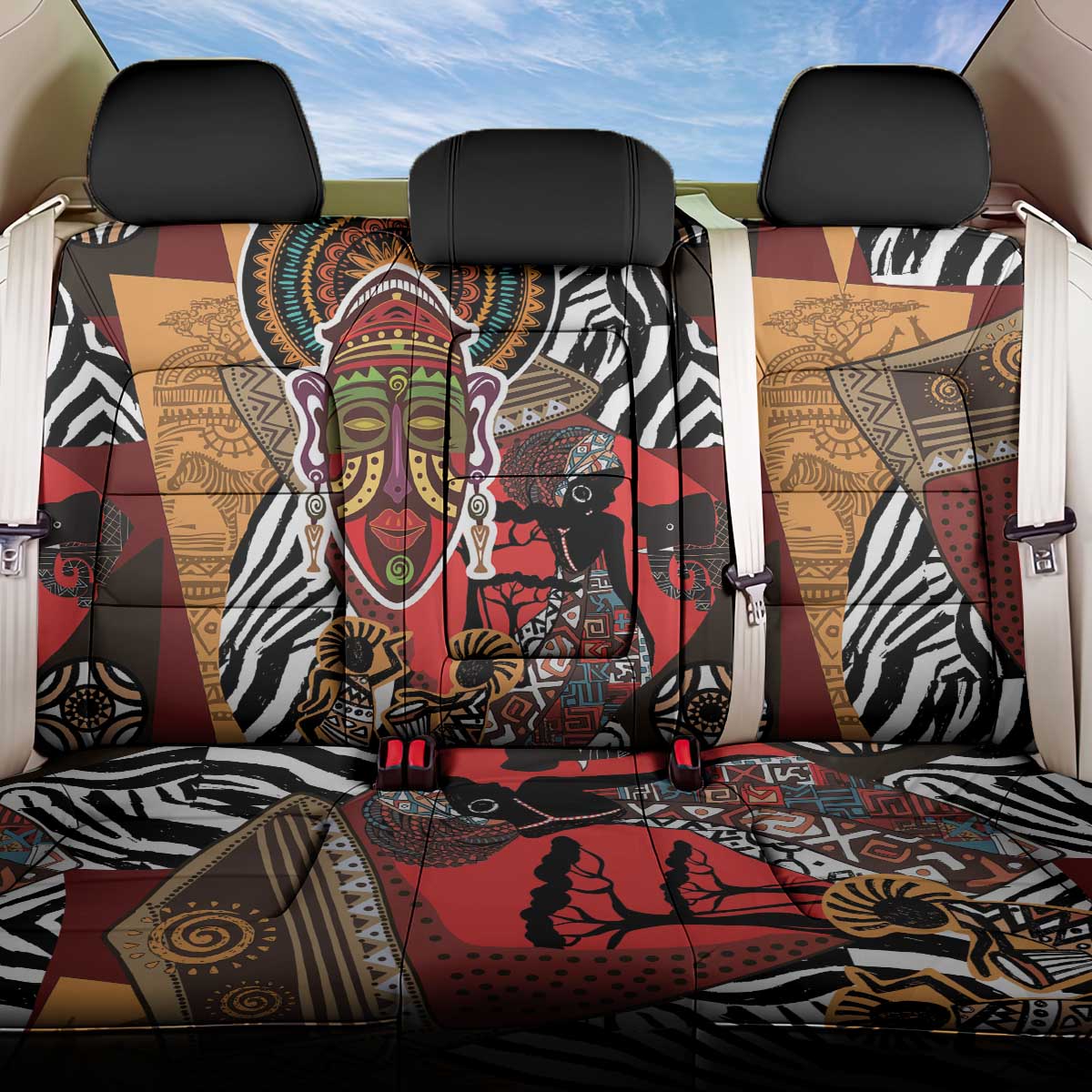 Beautiful African Women Ethnic Motifs Back Car Seat Cover LT9 - Wonder Print Shop
