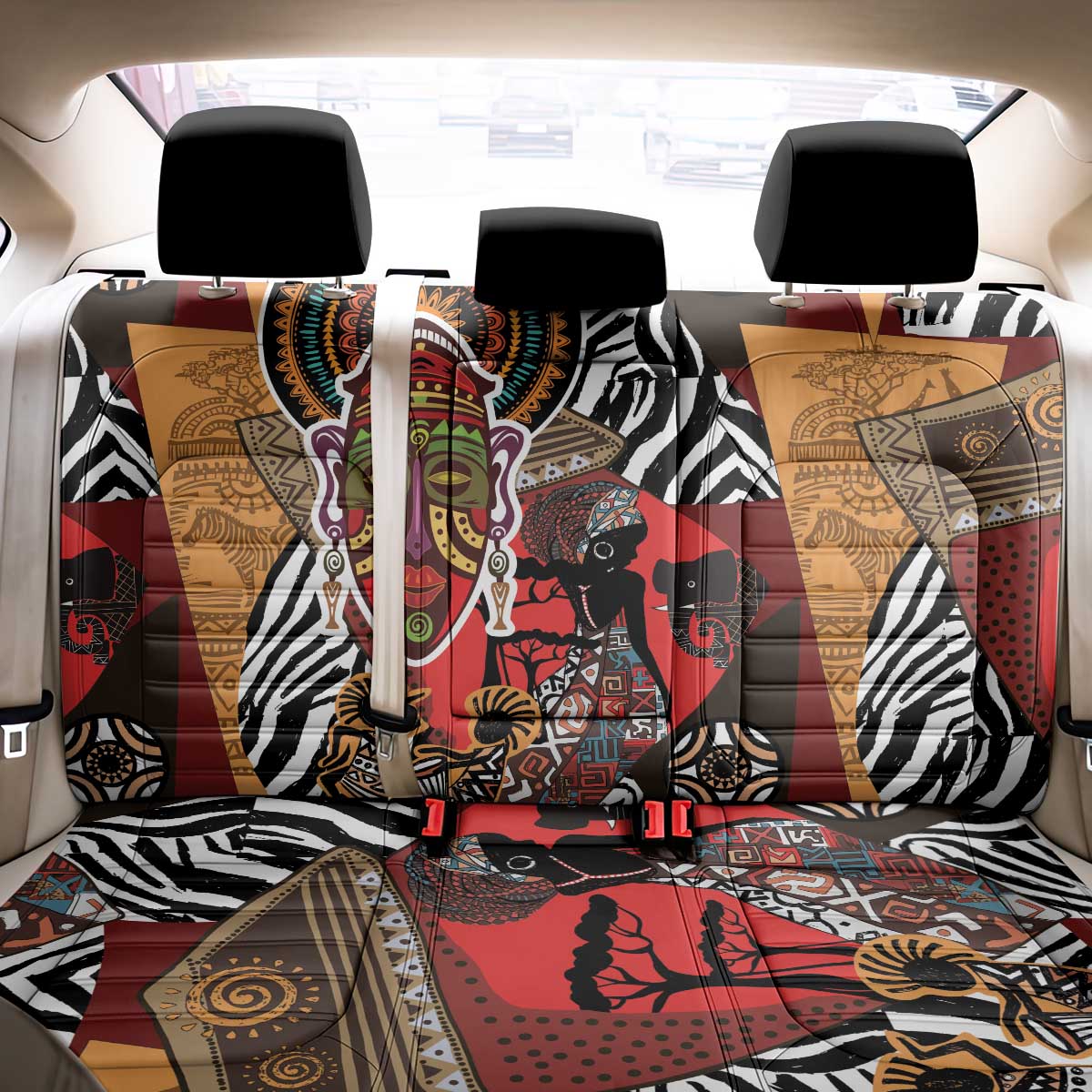 Beautiful African Women Ethnic Motifs Back Car Seat Cover LT9 - Wonder Print Shop