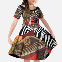 Beautiful African Women Ethnic Motifs Family Matching Long Sleeve Bodycon Dress and Hawaiian Shirt LT9 - Wonder Print Shop