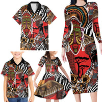 Beautiful African Women Ethnic Motifs Family Matching Long Sleeve Bodycon Dress and Hawaiian Shirt LT9 - Wonder Print Shop