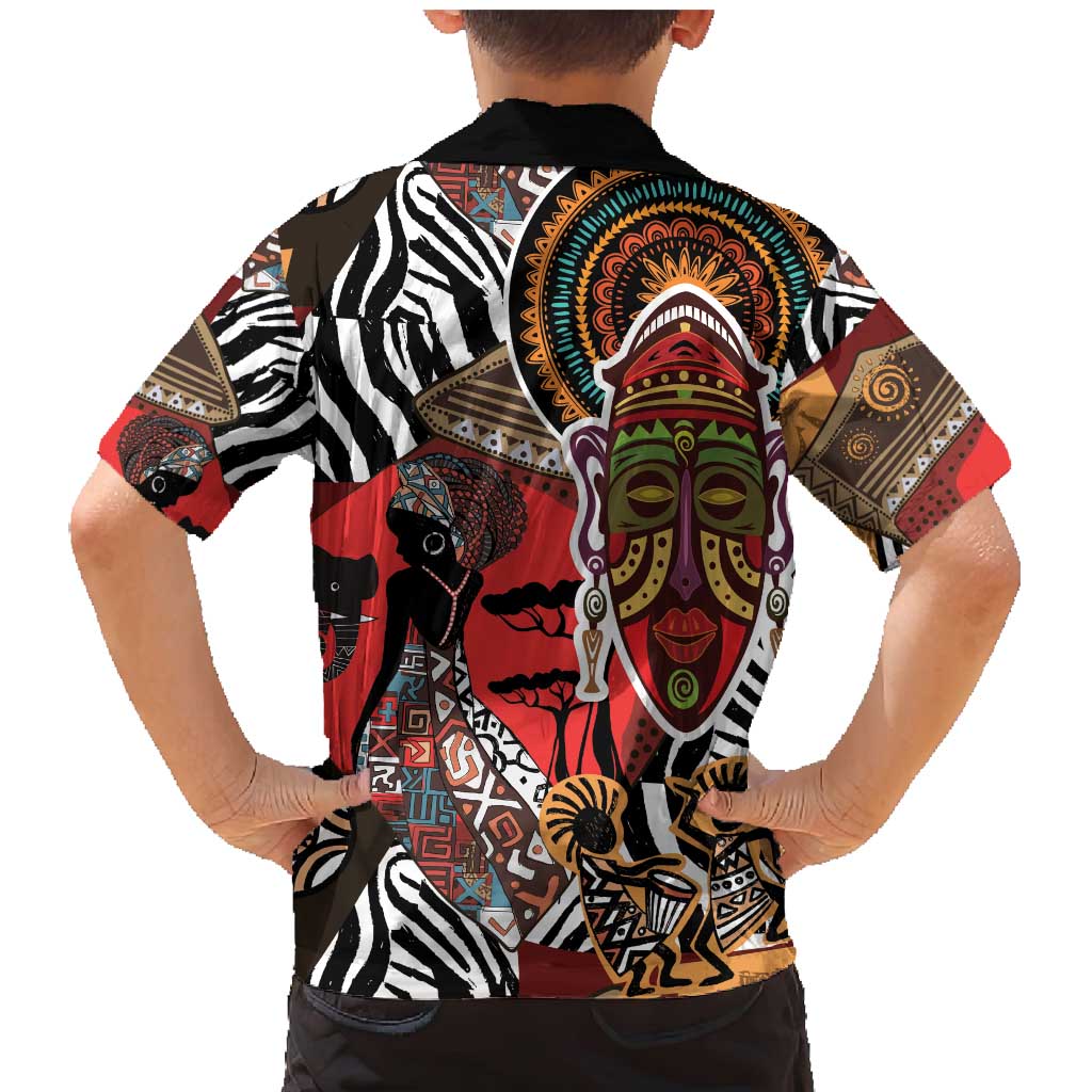 Beautiful African Women Ethnic Motifs Family Matching Mermaid Dress and Hawaiian Shirt LT9 - Wonder Print Shop