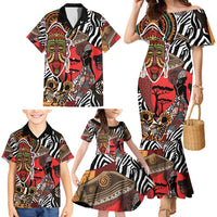 Beautiful African Women Ethnic Motifs Family Matching Mermaid Dress and Hawaiian Shirt LT9 - Wonder Print Shop