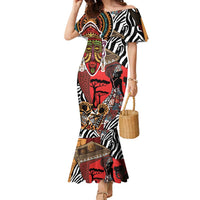 Beautiful African Women Ethnic Motifs Family Matching Mermaid Dress and Hawaiian Shirt LT9 - Wonder Print Shop