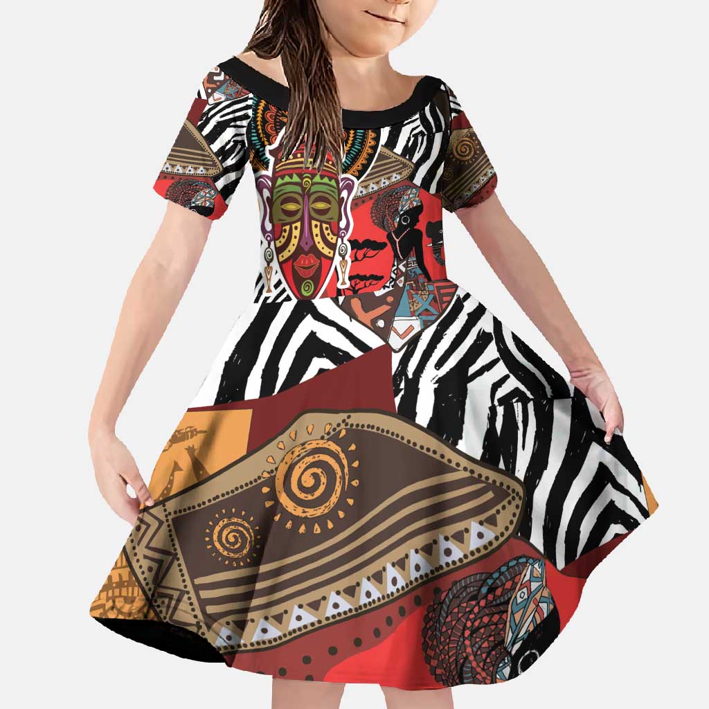 Beautiful African Women Ethnic Motifs Family Matching Short Sleeve Bodycon Dress and Hawaiian Shirt - Wonder Print Shop