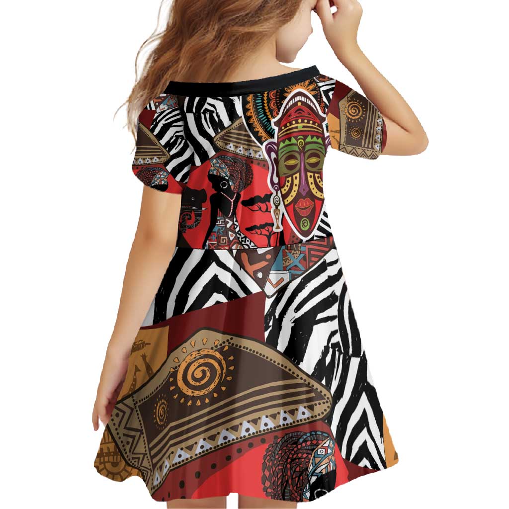 Beautiful African Women Ethnic Motifs Family Matching Short Sleeve Bodycon Dress and Hawaiian Shirt - Wonder Print Shop
