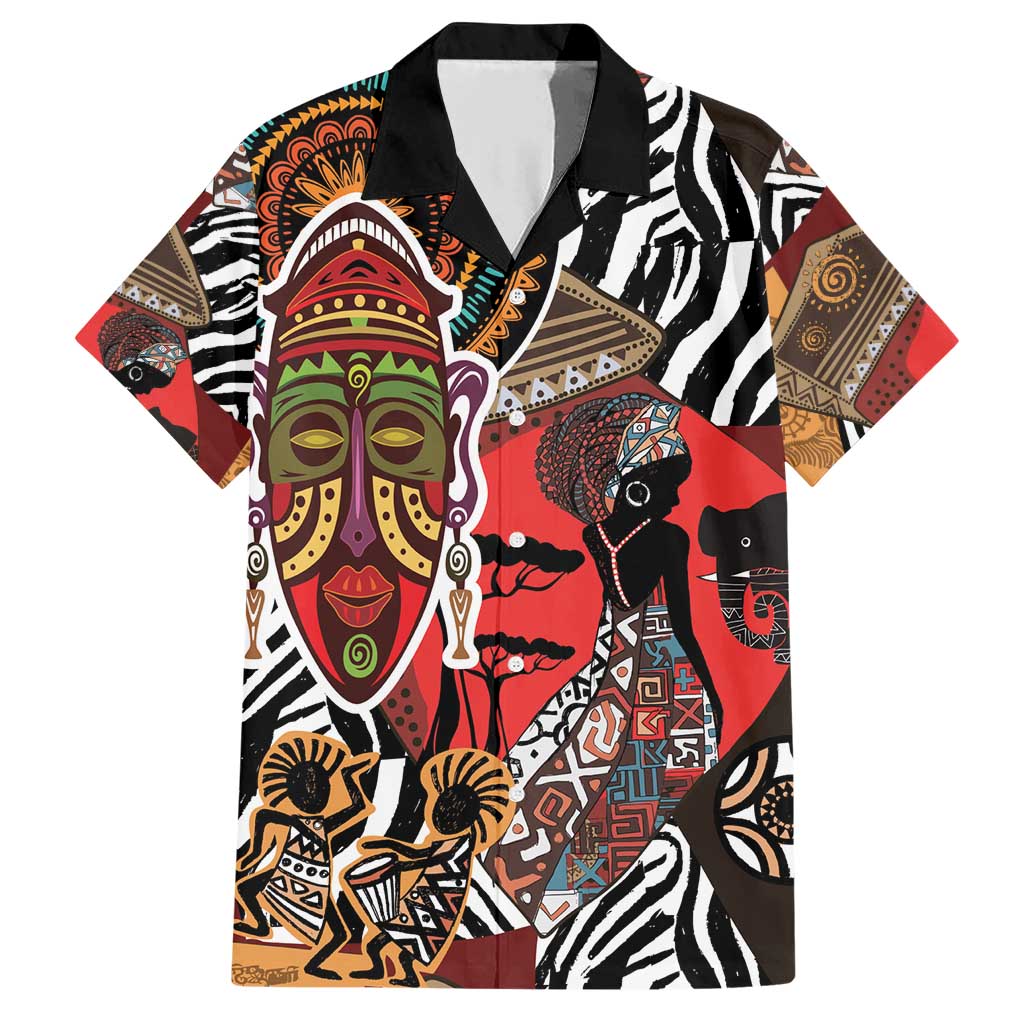 Beautiful African Women Ethnic Motifs Family Matching Short Sleeve Bodycon Dress and Hawaiian Shirt - Wonder Print Shop